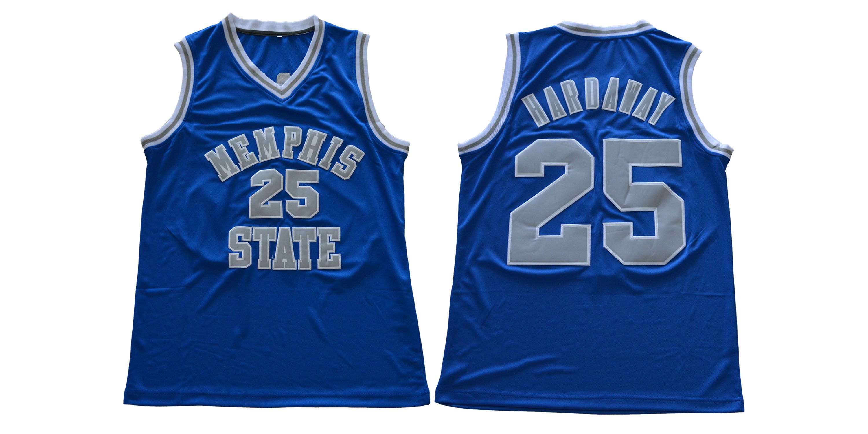 Men Memphis Tigers #25 Hardaway Blue NCAA NBA Jerseys